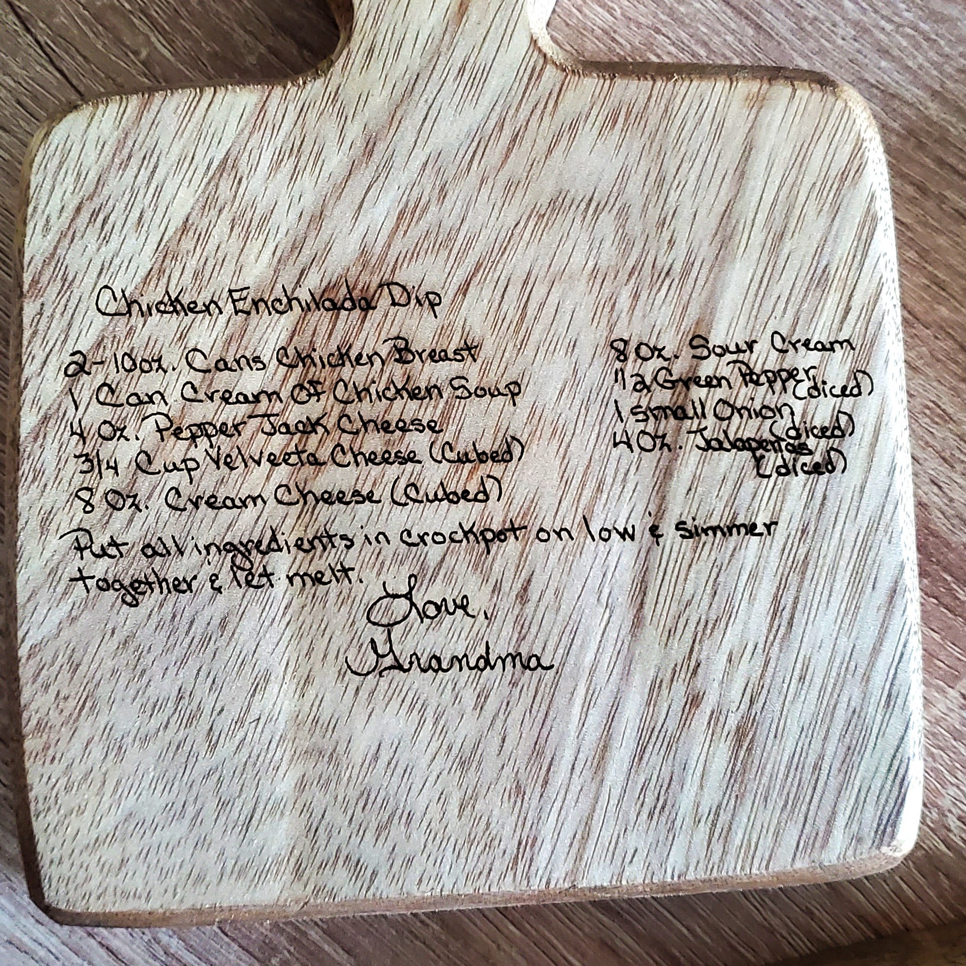 Engraved Recipe Cutting Board