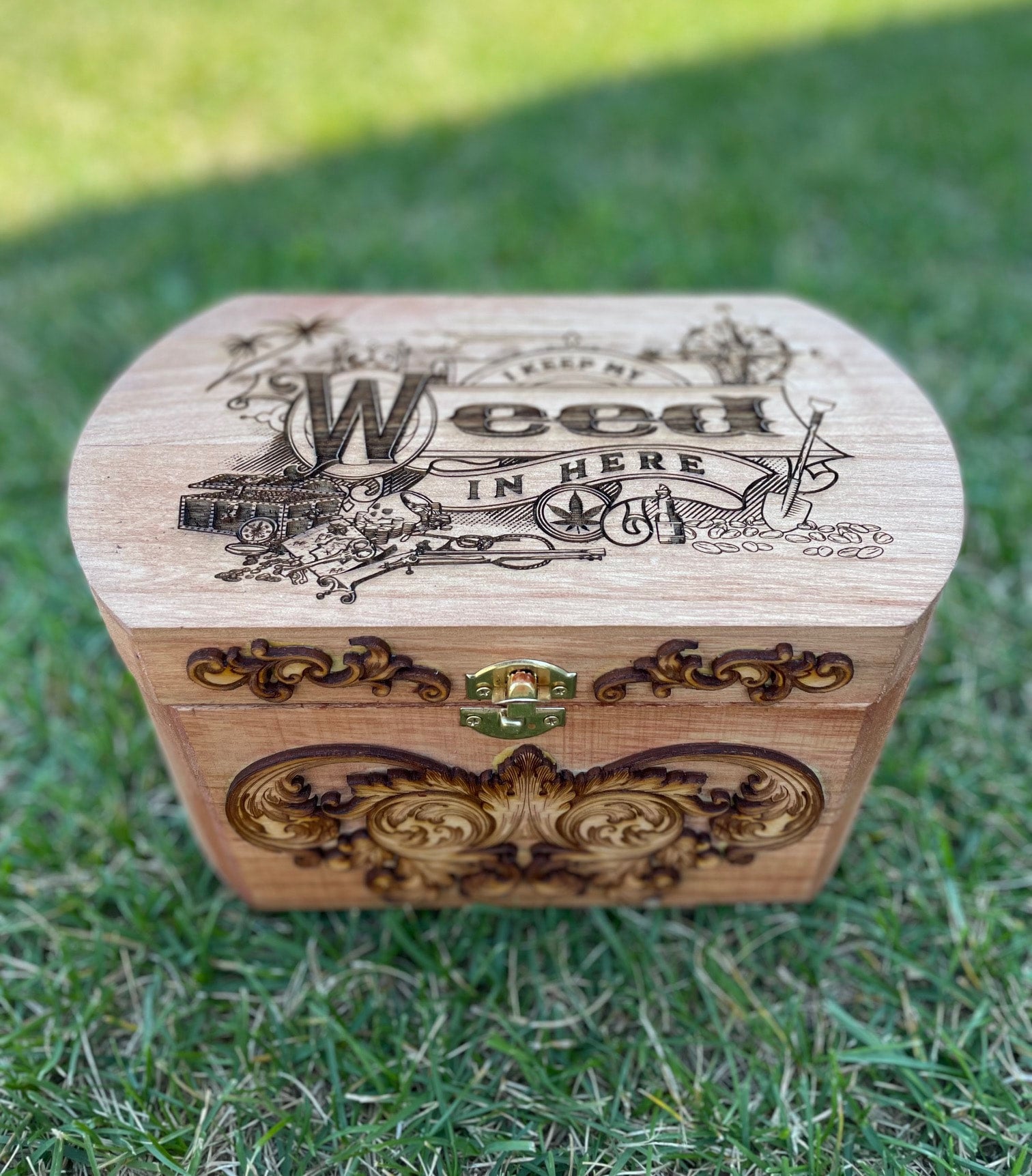 Personalized Wood Card Box – Engraved Elegance